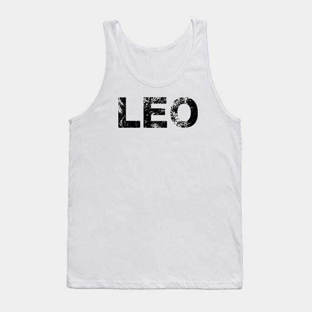 Leo // Typography Design Retro Style Tank Top by OlasyMasy